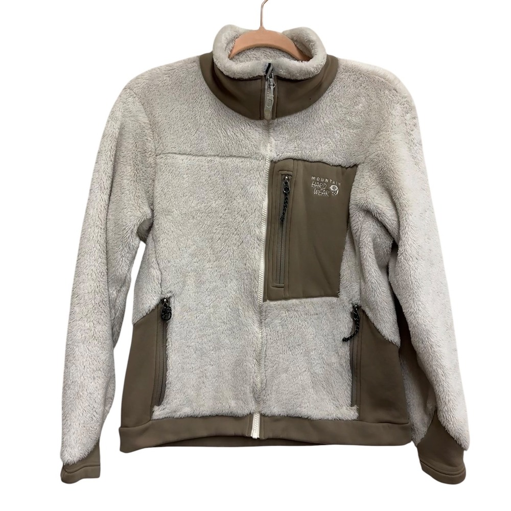 Mountain Hardwear Monkey Fleece Jacket Medium Full Zip High Pile Sherpa Cream